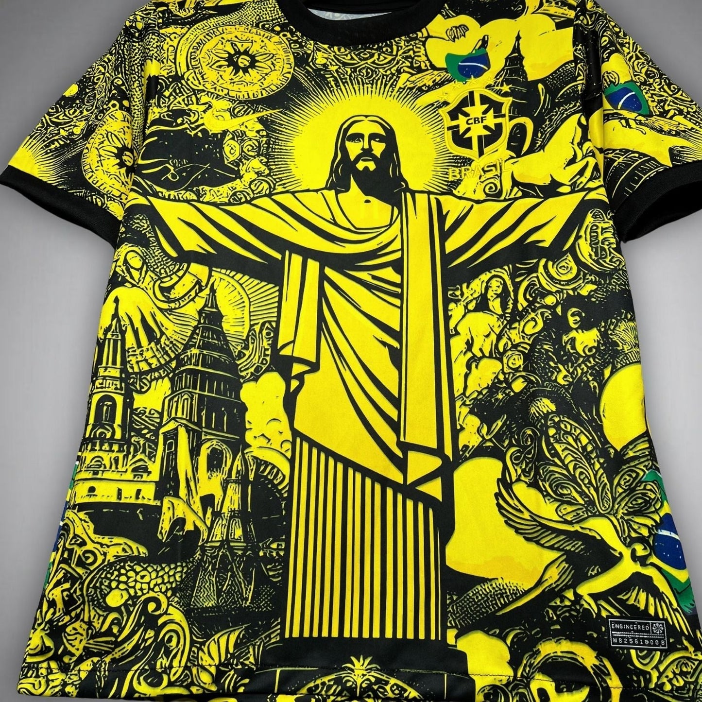 24/25 Brazil "Jesus" Premium Yellow Kit - Premium Quality Kits at Football Monarch