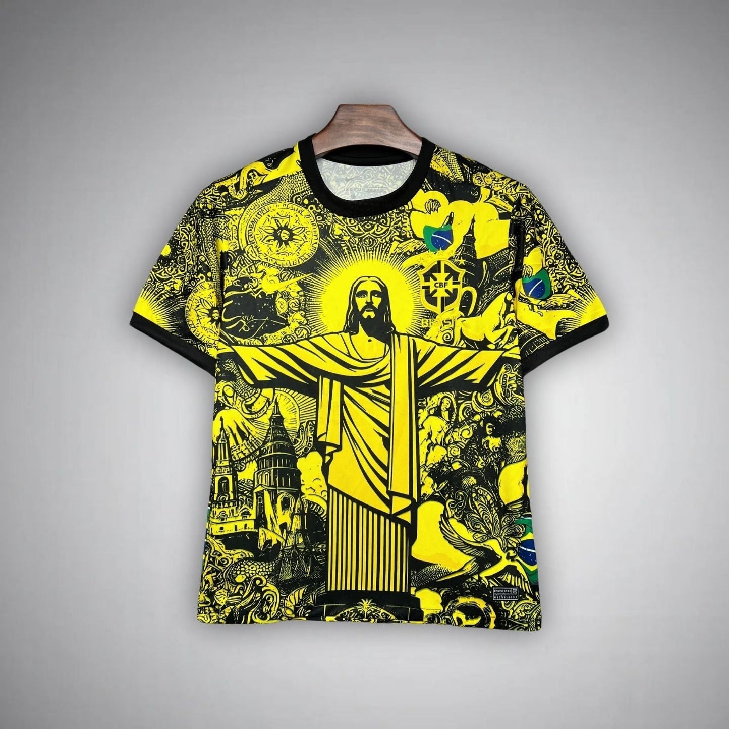 24/25 Brazil "Jesus" Premium Yellow Kit - Premium Quality Kits at Football Monarch