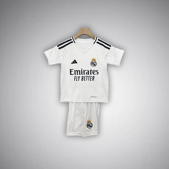24/25 Real Madrid Home Kids Size Kit - Premium Quality Kits at Football Monarch