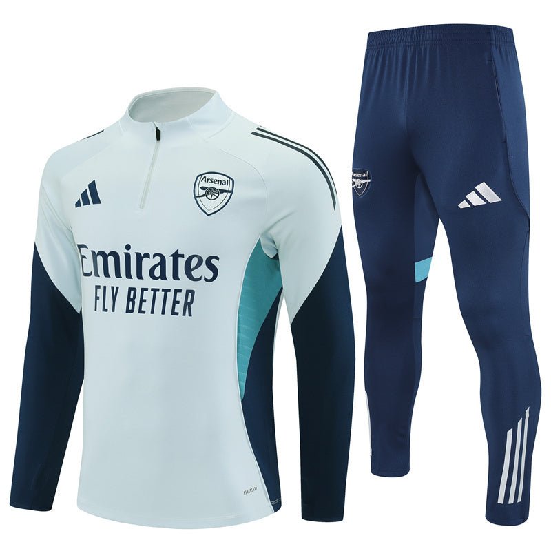25/26 Arsenal Training White Kids Size Tracksuit - Premium Quality Kits at Football Monarch