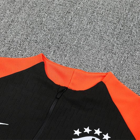 25/26 Brazil Training Black Kids Size Tracksuit - Premium Quality Kits at Football Monarch