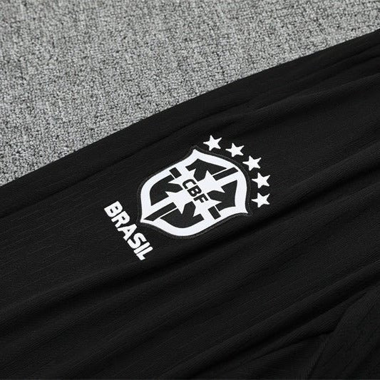 25/26 Brazil Training Black Tracksuit - Premium Quality Kits at Football Monarch