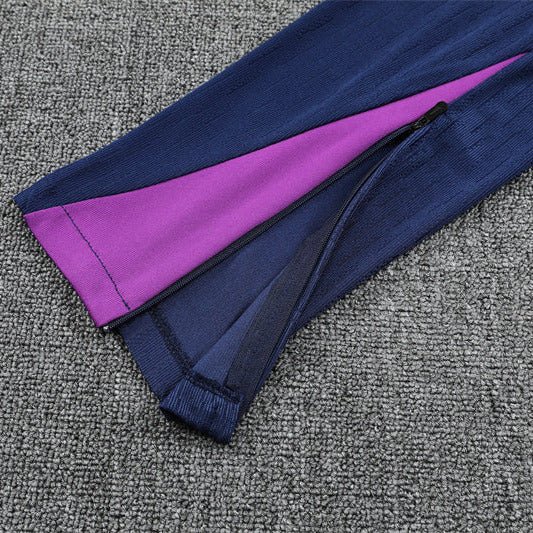 25/26 FC Barcelona Half Zip Training Blue/Purple Kids Size Tracksuit - Premium Quality Kits at Football Monarch