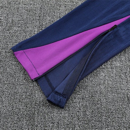 25/26 FC Barcelona Half Zip Training Purple/Blue Tracksuit - Premium Quality Kits at Football Monarch