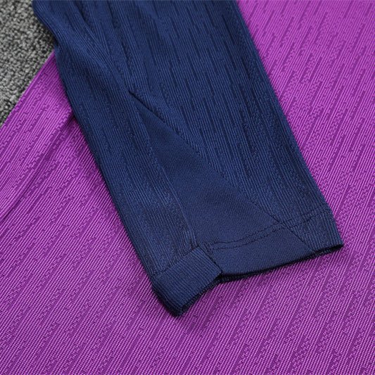 25/26 FC Barcelona Half Zip Training Purple/Blue Tracksuit - Premium Quality Kits at Football Monarch