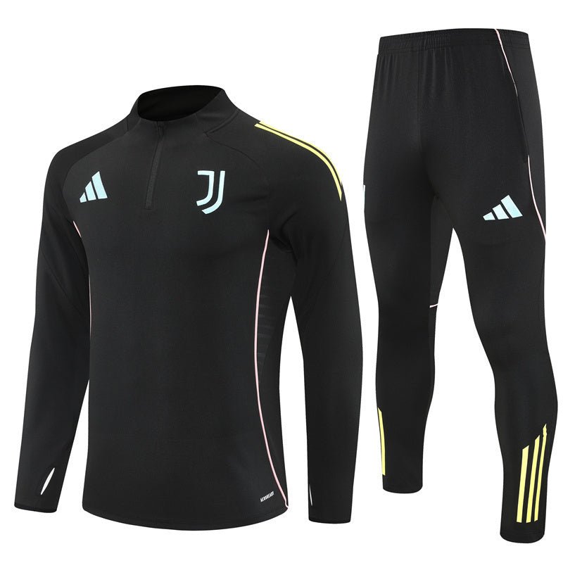 25/26 Juventus Training Black Tracksuit - Premium Quality Kits at Football Monarch