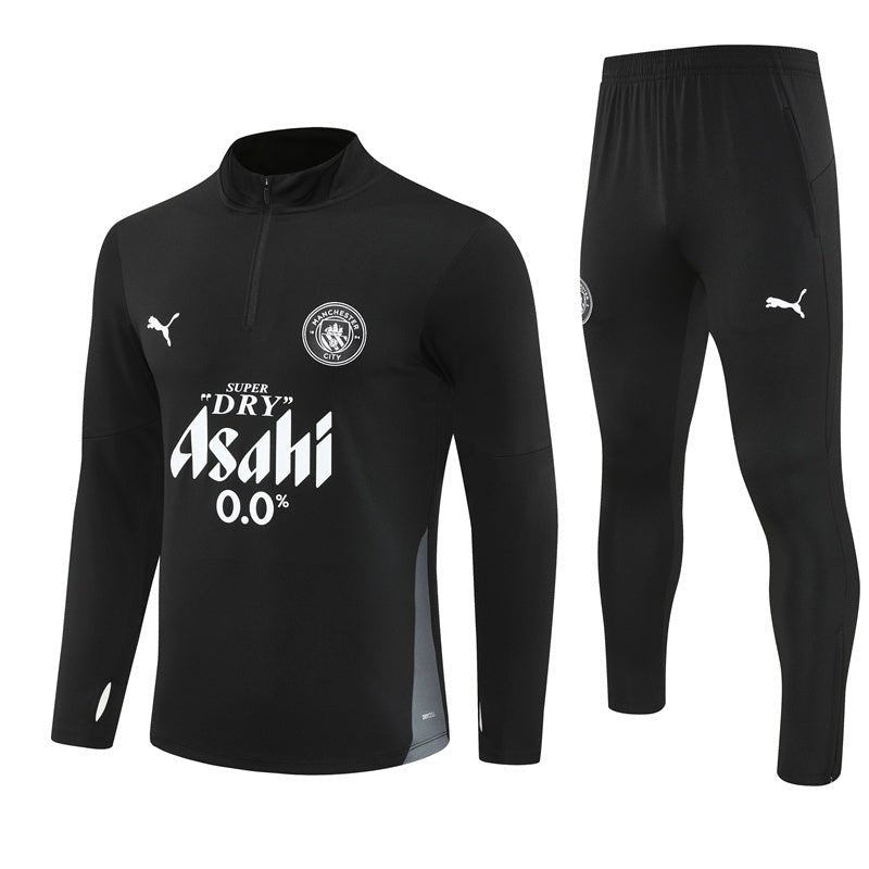 25/26 Manchester City x Asahi Black Kids Size Tracksuit - Premium Quality Kits at Football Monarch