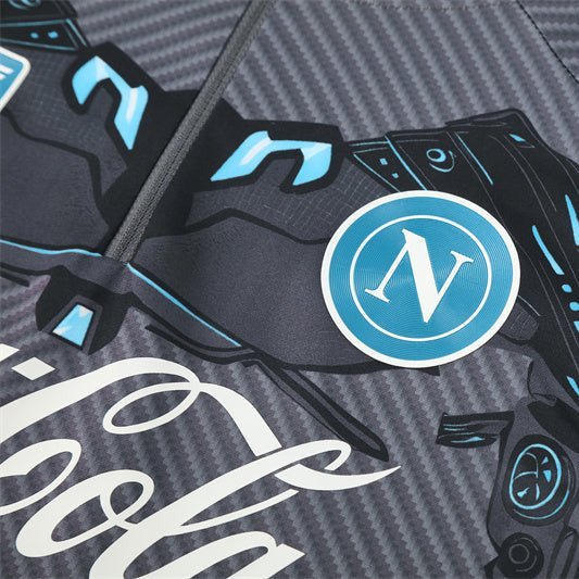 25/26 Napoli Training Black Kids Size Tracksuit - Premium Quality Kits at Football Monarch
