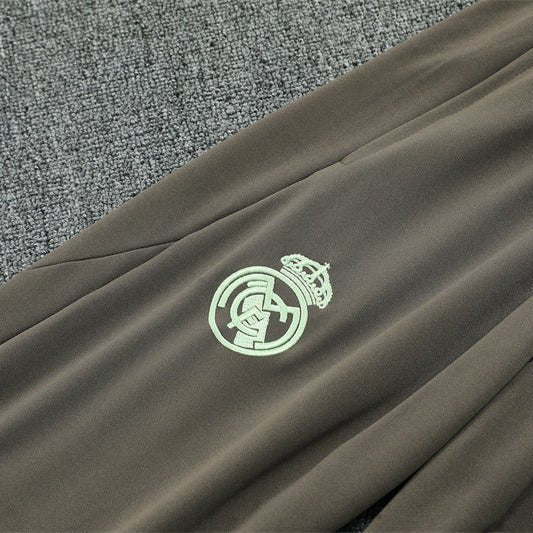 25/26 Real Madrid Training Dark Olive Tracksuit - Premium Quality Kits at Football Monarch