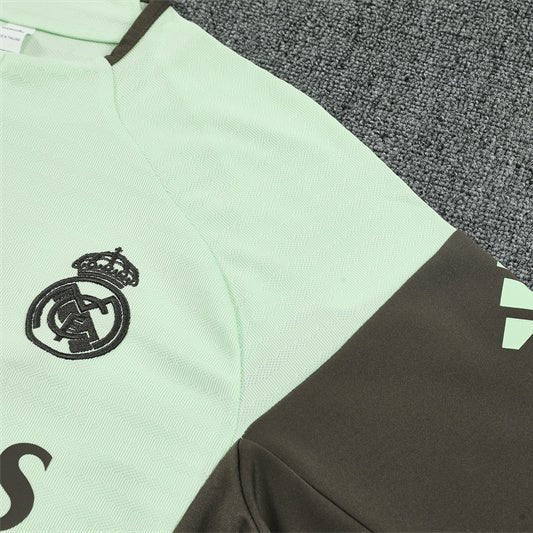 25/26 Real Madrid Training Lime Green Kids Size Tracksuit - Premium Quality Kits at Football Monarch