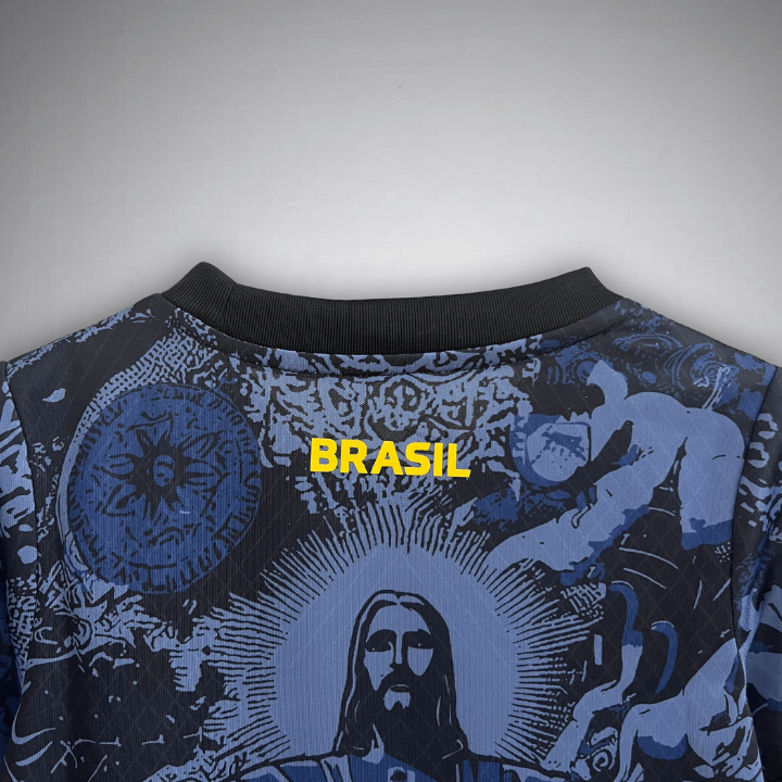 Brazil "Jesus" Premium Blue Kids Size Kit - Premium Quality Kits at Football Monarch