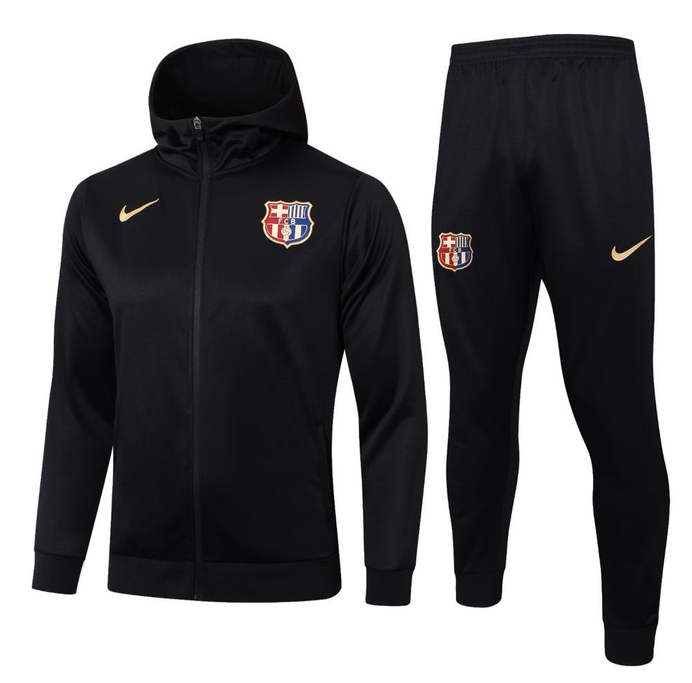 FC Barcelona Black Premium Tracksuit - Premium Quality Kits at Football Monarch