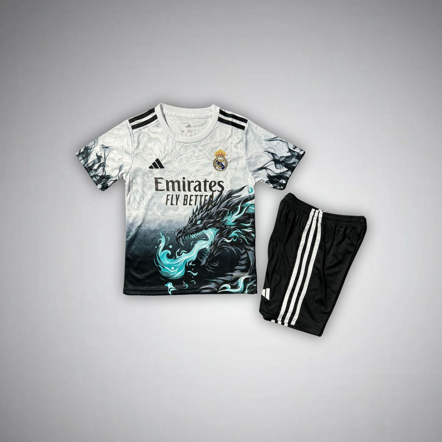 Real Madrid "Emerald Flame" Premium Kids Size Kit - Premium Quality Kits at Football Monarch