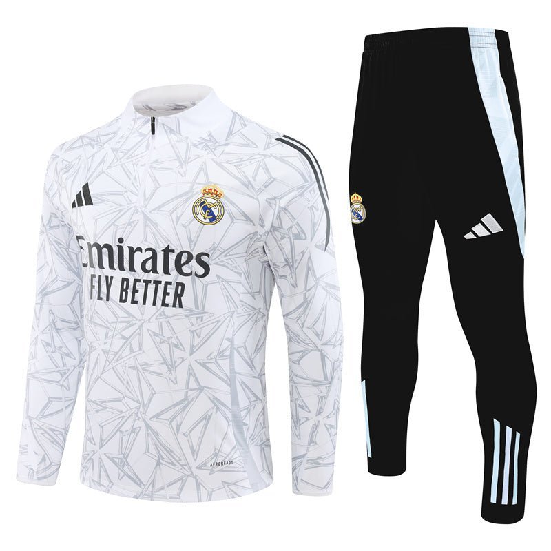 Real Madrid "White Armor" Premium Kids Size Tracksuit - Premium Quality Kits at Football Monarch