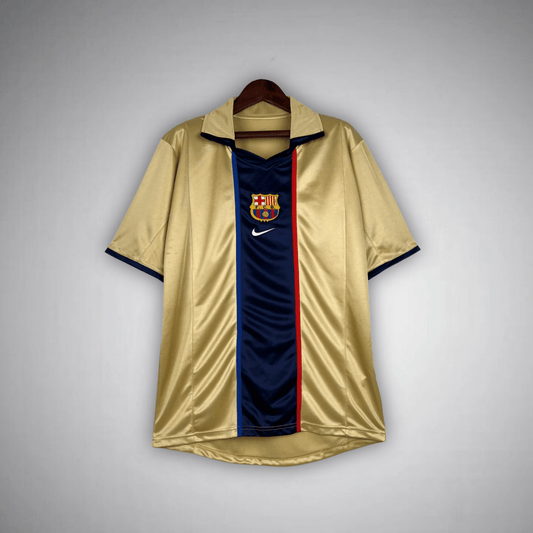 02/03 FC Barcelona Gold Away Retro Kit - Premium Quality Kits at Football Monarch