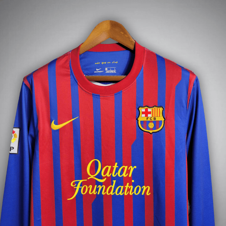 11/12 FC Barcelona Long Sleeve Home Kit - Premium Quality Kits at Football Monarch