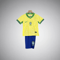 2024 Brazil Home Kids Size Kit - Premium Quality Kits at Football Monarch