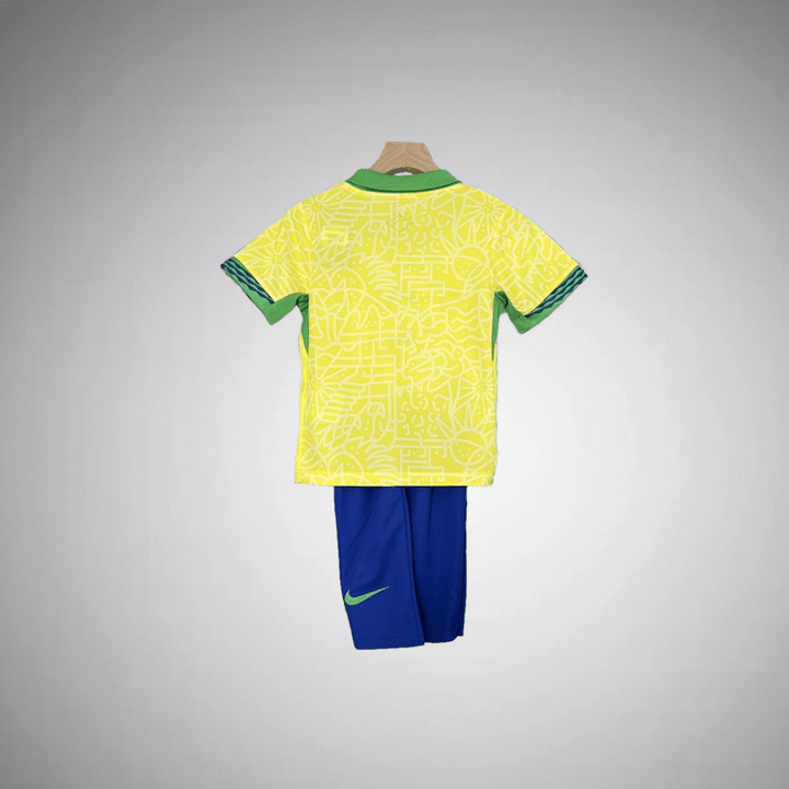 2024 Brazil Home Kids Size Kit - Premium Quality Kits at Football Monarch