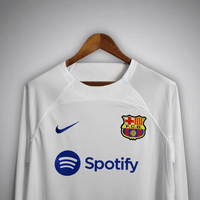23/24 FC Barcelona White Long Sleeve Away Kit - Premium Quality Kits at Football Monarch