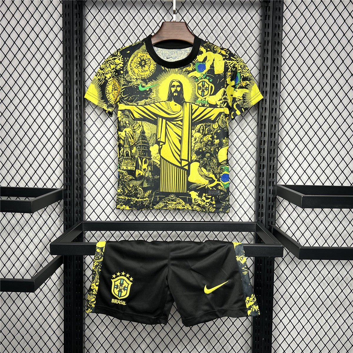 24/25 Brazil "Jesus" Premium Yellow Kit - Premium Quality Kits at Football Monarch