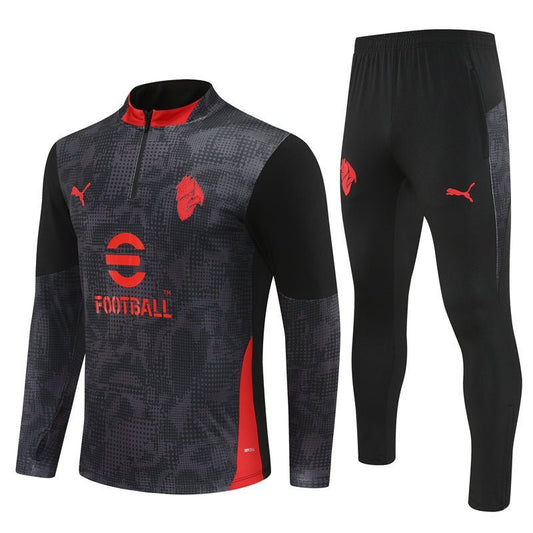 25/26 AC Milan Training Black Kids Size Tracksuit - Premium Quality Kits at Football Monarch