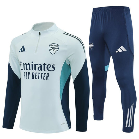 25/26 Arsenal Training White Tracksuit - Premium Quality Kits at Football Monarch