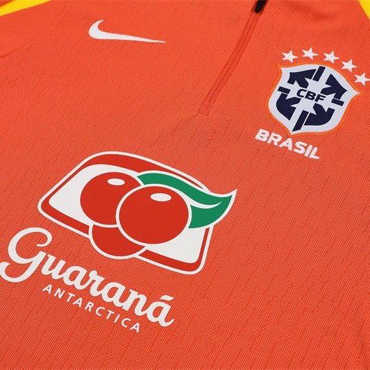 25/26 Brazil Training Orange Kids Size Tracksuit - Premium Quality Kits at Football Monarch