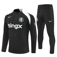 25/26 Chelsea Black Tracksuit - Premium Quality Kits at Football Monarch