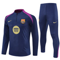 25/26 FC Barcelona Half Zip Training Blue/Purple Kids Size Tracksuit - Premium Quality Kits at Football Monarch