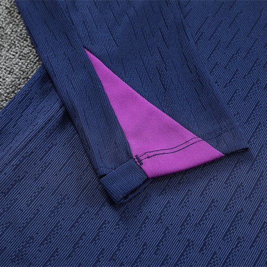 25/26 FC Barcelona Half Zip Training Blue/Purple Tracksuit - Premium Quality Kits at Football Monarch