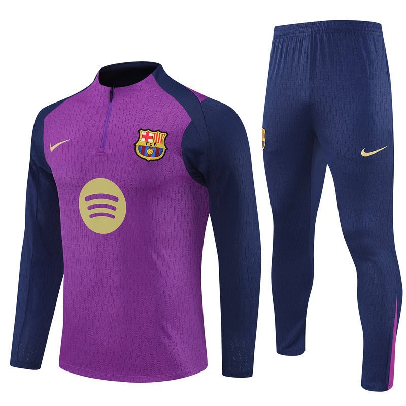 25/26 FC Barcelona Half Zip Training Purple/Blue Kids Size Tracksuit - Premium Quality Kits at Football Monarch