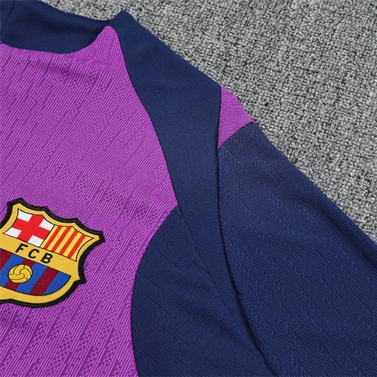 25/26 FC Barcelona Half Zip Training Purple/Blue Kids Size Tracksuit - Premium Quality Kits at Football Monarch