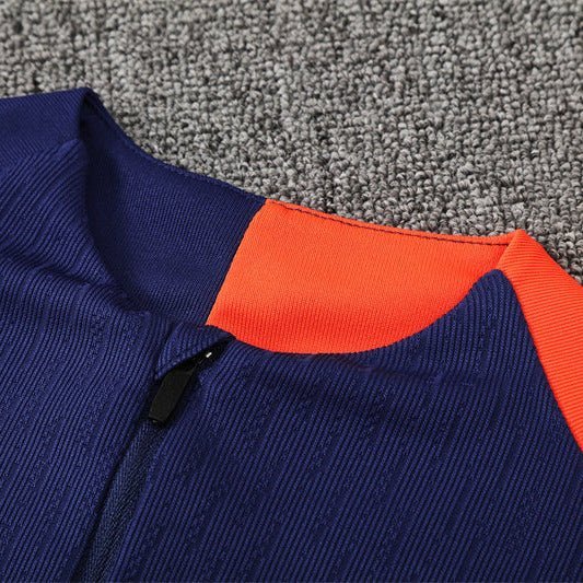 25/26 FC Barcelona Training Blue/Orange Kids Size Tracksuit - Premium Quality Kits at Football Monarch