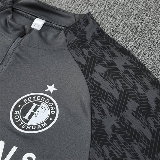 25/26 Feyenoord Training Grey Kids Size Tracksuit - Premium Quality Kits at Football Monarch