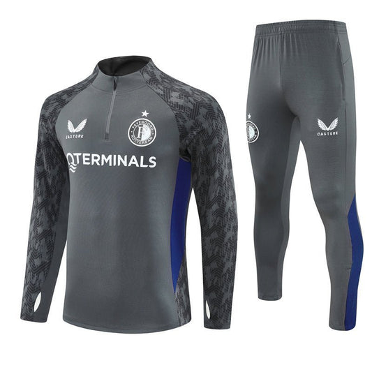 25/26 Feyenoord Training Grey Kids Size Tracksuit - Premium Quality Kits at Football Monarch