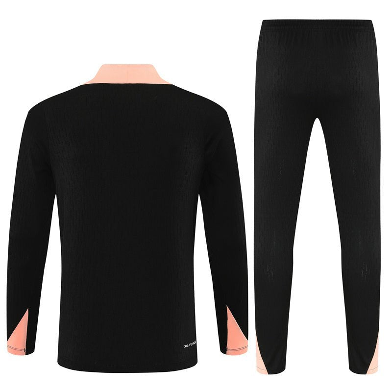 25/26 France Training Black/Light Pink Kids Size Tracksuit - Premium Quality Kits at Football Monarch