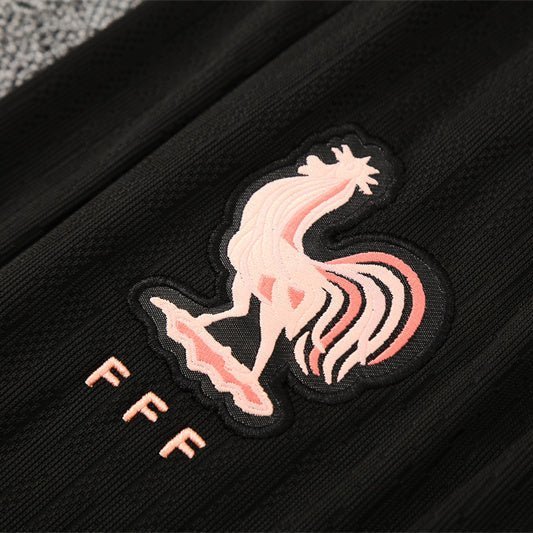25/26 France Training Black/Light Pink Tracksuit - Premium Quality Kits at Football Monarch