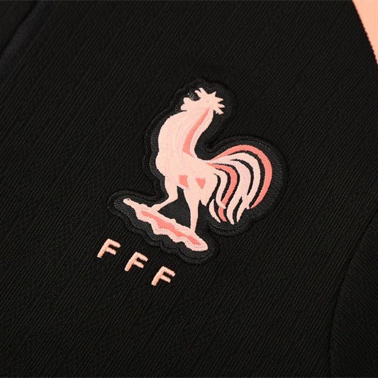 25/26 France Training Black/Light Pink Tracksuit - Premium Quality Kits at Football Monarch