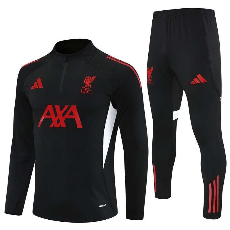 25/26 Liverpool Training Black Tracksuit - Premium Quality Kits at Football Monarch