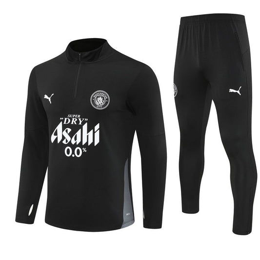 25/26 Manchester City x Asahi Black Tracksuit - Premium Quality Kits at Football Monarch
