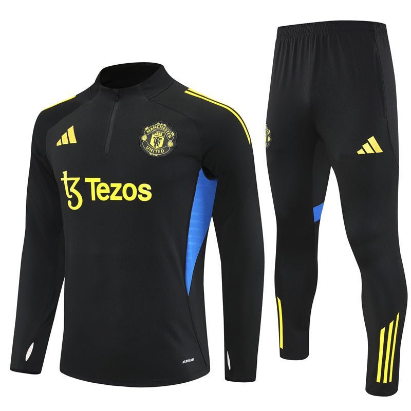 25/26 Manchester United Training Black Tracksuit - Premium Quality Kits at Football Monarch