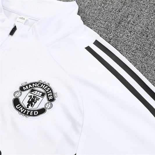 25/26 Manchester United Training White Tracksuit - Premium Quality Kits at Football Monarch