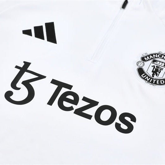 25/26 Manchester United Training White Tracksuit - Premium Quality Kits at Football Monarch