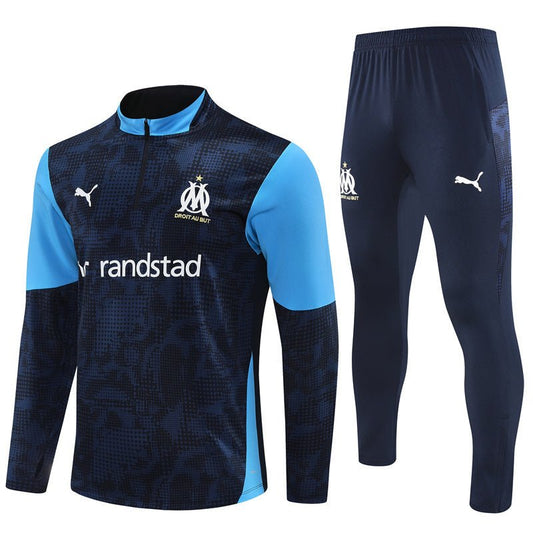 25/26 Marseille Training Navy Blue Kids Size Tracksuit - Premium Quality Kits at Football Monarch