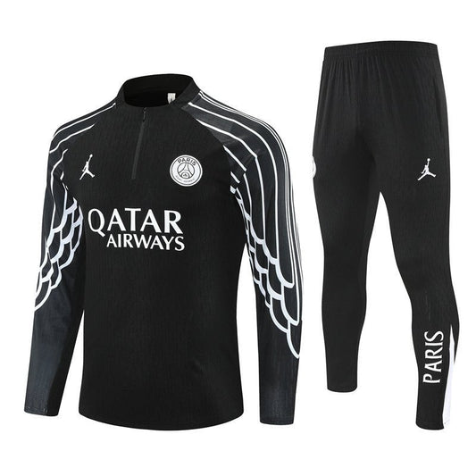 25/26 PSG x Jordan Black Kids Size Tracksuit - Premium Quality Kits at Football Monarch