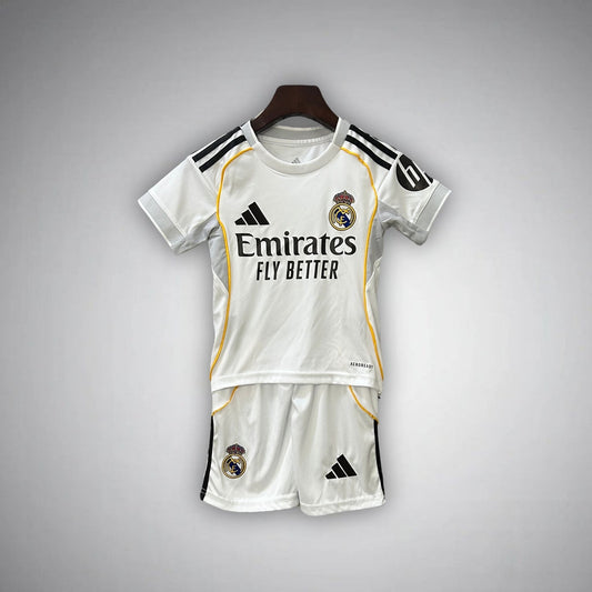 25/26 Real Madrid Home Kids Size Kit - Premium Quality Kits at Football Monarch