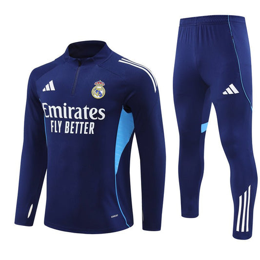 25/26 Real Madrid Training Blue Tracksuit - Premium Quality Kits at Football Monarch