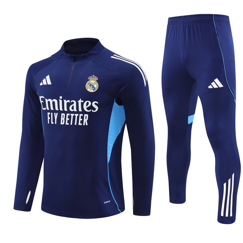 25/26 Real Madrid Training Blue Tracksuit - Premium Quality Kits at Football Monarch