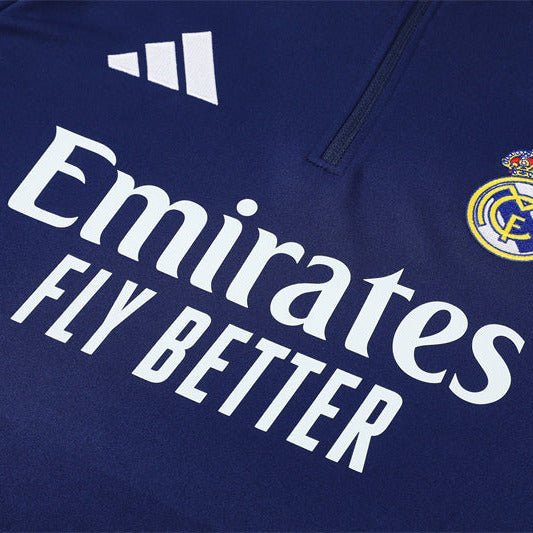 25/26 Real Madrid Training Blue Tracksuit - Premium Quality Kits at Football Monarch