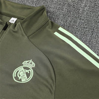 25/26 Real Madrid Training Dark Olive Kids Size Tracksuit - Premium Quality Kits at Football Monarch